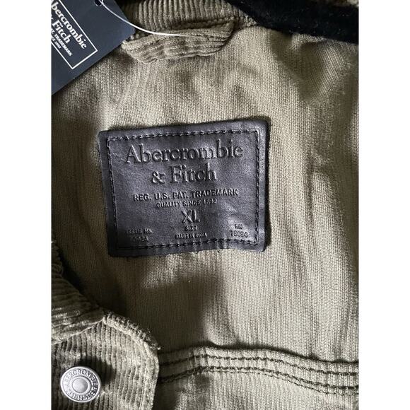 Abercrombie & Fitch Khaki Green Corduroy Shirt Jacket Size XL - Picture 4 of 9